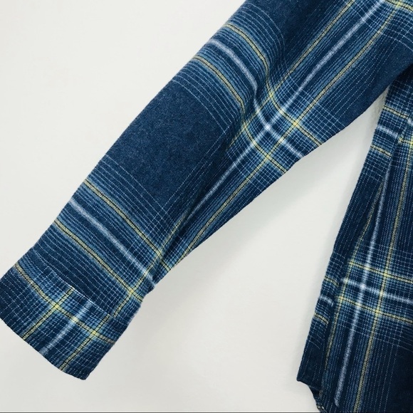 New! Ocean Current Plaid Flannel Button Down Long Sleeve Shirt - Picture 6 of 11